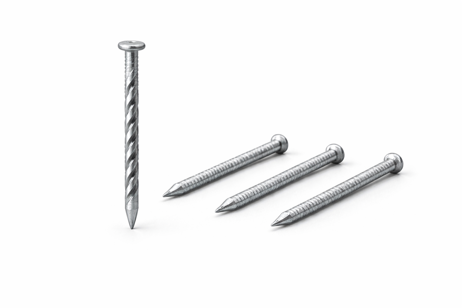 Spiral Framing Nail 16d Flat Head - Hot Dipped Galvanized Screw 12 Gauge Straight Small Head - Image 1